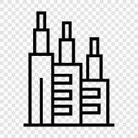 city, skyscraper, architecture, construction icon svg