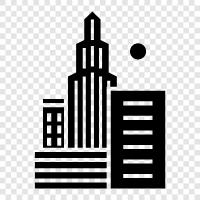 cityscapes, architecture, buildings, skyline icon svg