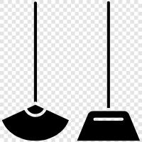 cleaning, dustpan, mop, floor icon svg