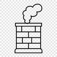 cleaning, smoke, obstruction, chimney icon svg