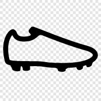 cleats, soccer shoes, soccer ball, soccer equipment icon svg