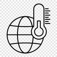 изменение климата, CO2, парниковые газы, глобальное потепление Значок svg