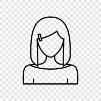 Clip Girl Hair, Hairstyle For Girl, Ponytail Girl, Girl With Hair Clip icon svg