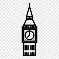 saat, zil, Londra, Birleşik Krallık Big Ben ikon svg