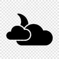 cloud at night, night sky, clouds, meteorology icon svg