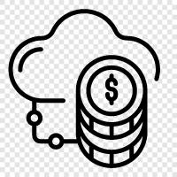 cloud based money system, internet based money system, online money system, online icon svg