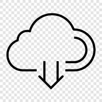 Облачные компьютерные услуги, облачное хранение, облачное компьютерное программное обеспечение, защита облаков Значок svg