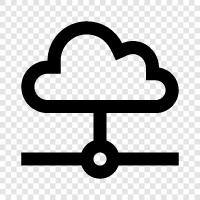 Облачные вычисления, облачное хранение, облачные компьютерные услуги, защита облаков Значок svg