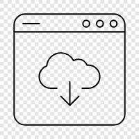 cloud hosting, cloud storage, cloud computing, virtual server icon svg