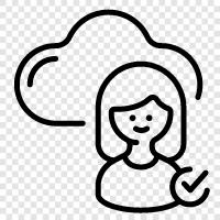 bulut kimliği, bulut hesabı, bulut girişi, bulut güvenliği ikon svg