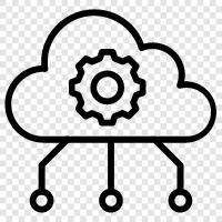 bulut bakımı, bulut barındırma, bulut hizmetleri, bulut güvenliği ikon svg