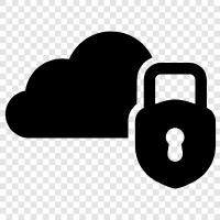 Cloud Security, Cloud Storage, Cloud Backup, Cloud Lock icon svg