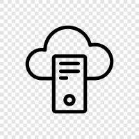 Хранение облаков, вычисление облаков, облачные услуги, размещение облаков Значок svg