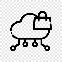 Cloud Storage, Cloud Application, Cloud Server, Cloud Network symbol