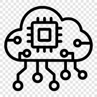 Cloud storage, Cloud computing, Cloud storage and processing, Cloud hosting icon svg