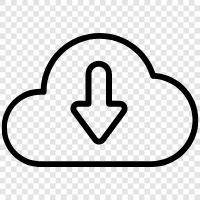 Cloud Storage, Cloud Backup, Cloud File Sharing, Cloud Storage Logistics symbol