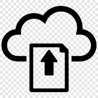 bulut depolama, dosya transferi, dosya paylaşımı, dosya yükleme hizmeti ikon svg