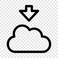 Облачное хранение, онлайновое резервное копирование, онлайновое резервное копирование и хранение, облако Значок svg