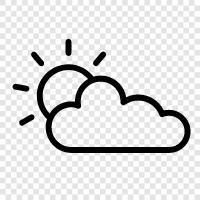 Clouds, Sky, Sun, Rain icon svg