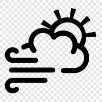 cloudy day, light breeze, moderate breeze, strong breeze icon svg