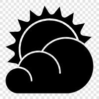 Wolken, Sonnig, Regen, Wind symbol