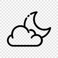 Cloudy Night, Dark Clouds, Sky Full of Clouds, Night Sky icon svg