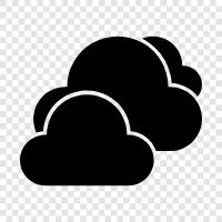 cloudy skies, overcast, rain, thunderstorms icon svg