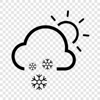 cloudy, sunny, blue sky, white snow icon svg