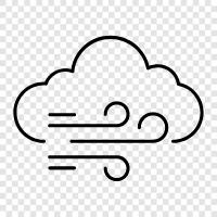 cloudy, breezy, gusty, windy weather icon svg