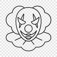 Clown, Witze, Terror, gruseliges Clown symbol