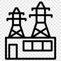 coal plants, oil plants, natural gas plants, nuclear plants icon svg