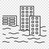 Coastal flooding, Coastal erosion, Climate change, Sea level rise icon svg