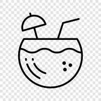 coconut milk drink, coconut water drink, coconut juice drink, coconut smoothie icon svg