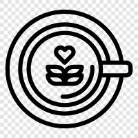 coffee art, coffee, coffee cup, latte art cup icon svg