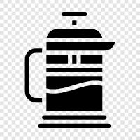 coffee, manual, plunger, cafetiere icon svg