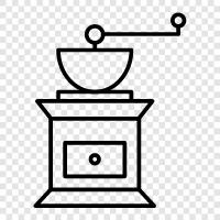 coffee, coffeepot, burr grinder, grinder for icon svg