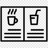 coffee drink menu, coffee shop menu, coffee shop drinks, coffee shop recipes icon svg