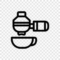 coffee maker, coffee maker with timer, drip, coffee portafilter icon svg