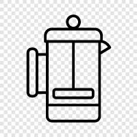 coffee plunger, stainless steel coffee plunger, coffee plunger cleaner icon svg