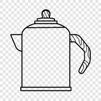 Coffee Pot With Wooden Handle icon