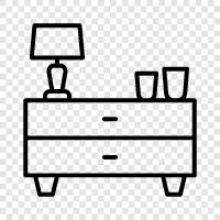 coffee table, dining table, console table, side table with storage icon svg