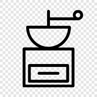 coffeepot, burr grinder, bean grinder, manual icon svg