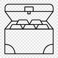 Coin, Chest, Storage, Money icon svg