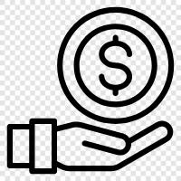 coins, bills, savings, investing icon svg