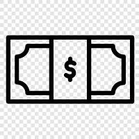 coins, bills, savings, investments icon svg