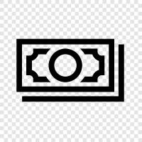 coins, bills, paper money, banknotes icon svg