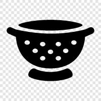 colanders, kitchen colanders, strainer, colander strainer icon svg