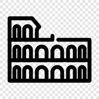 Colosseum, amphitheatre, stadium, ruins icon svg