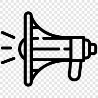 communication, voice amplification, public address system, Megaphone icon svg