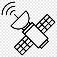 Kommunikation, Satelliten, Technologie, Satellitentechnik symbol